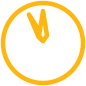 Yellow analog clock icon