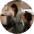 Siblings using the Brava together for a late night snack